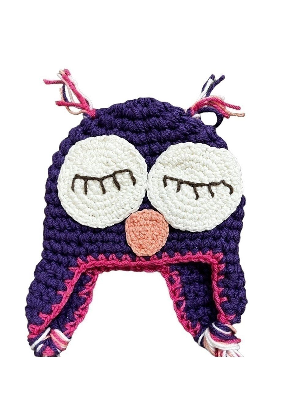 𝅺CROCHETED Owl Tie up Toque